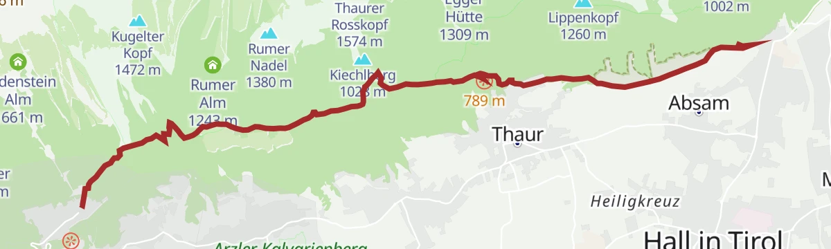 Route map: Abwechslungsreiche Wanderung entlang des Adolf- Pichler-Weges